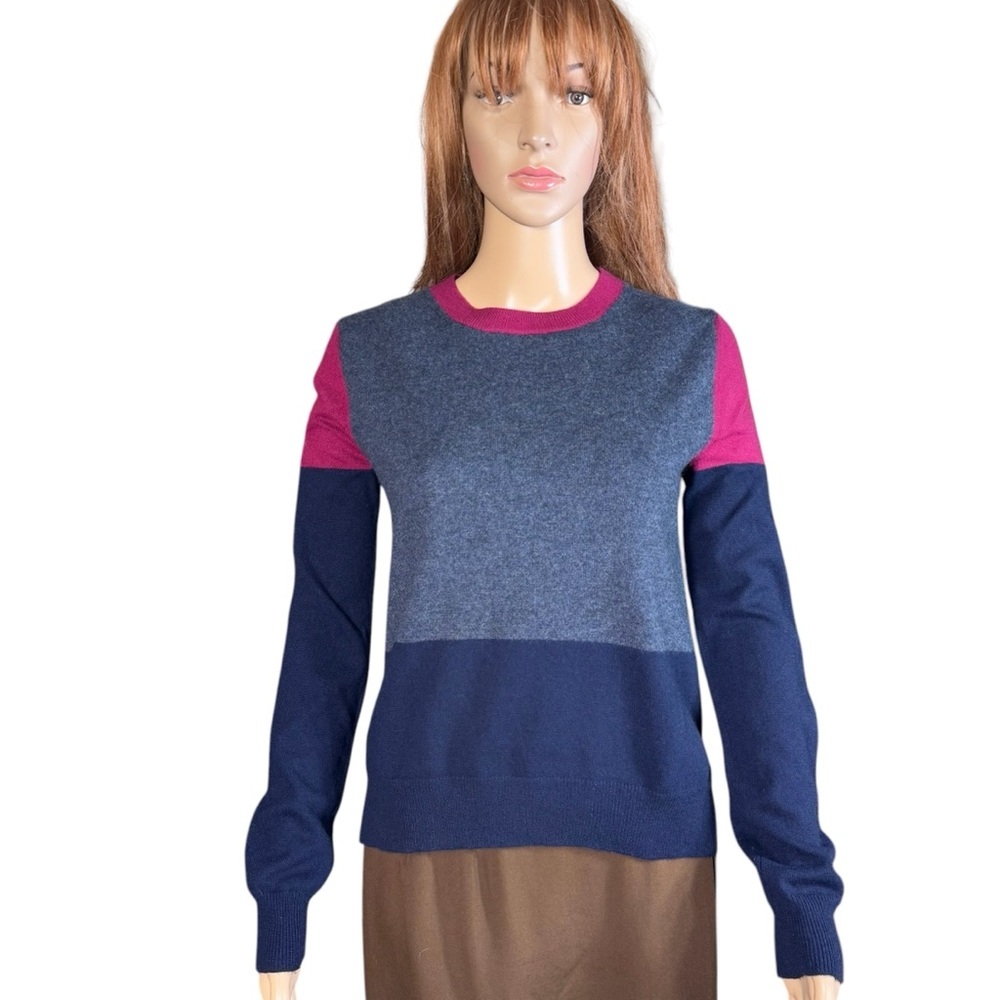 Aqua Cashmere Colorblock Sweater Size XS
